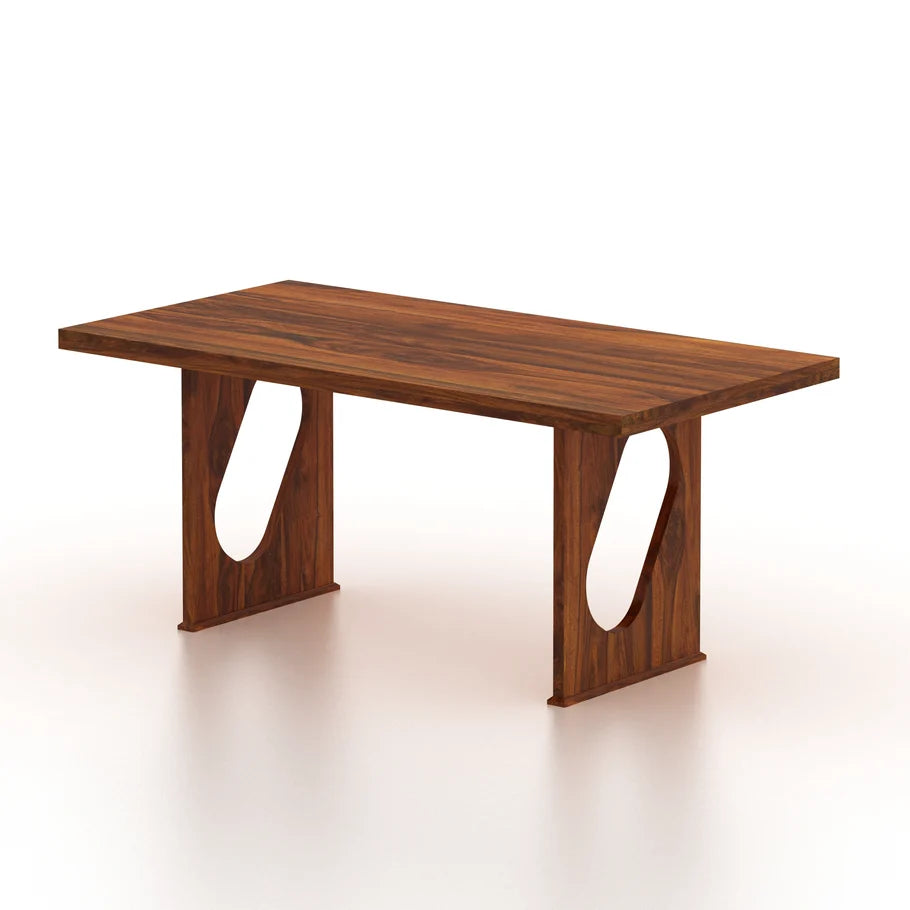RAFEL Solid Sheesham Wood 6 Seater Dining Table - 3 Years Warranty