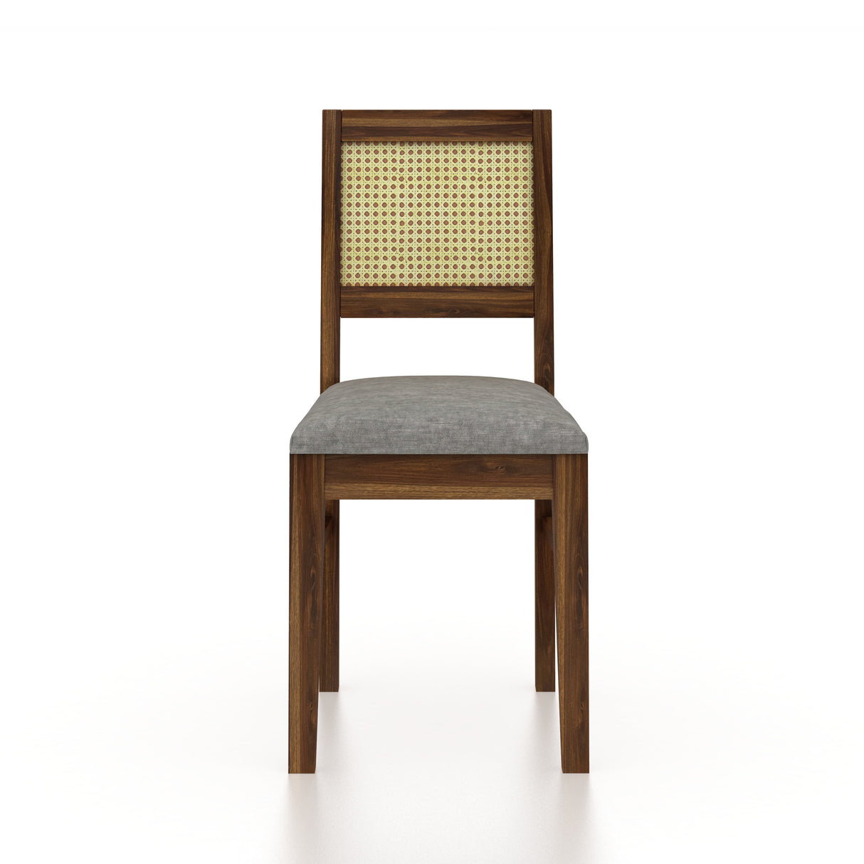 Syrus Rattan Solid Sheesham Wood 6 Seater Dining Table Set- 3 Years Warranty