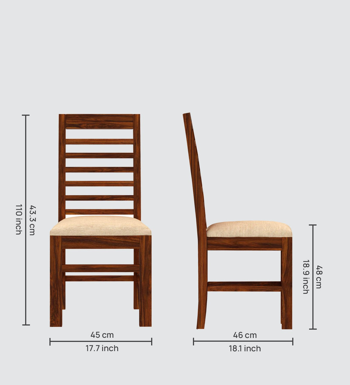 Maurus Oval Solid Sheesham Wood 4 Seater Dining Table Set - 3 Years Warranty