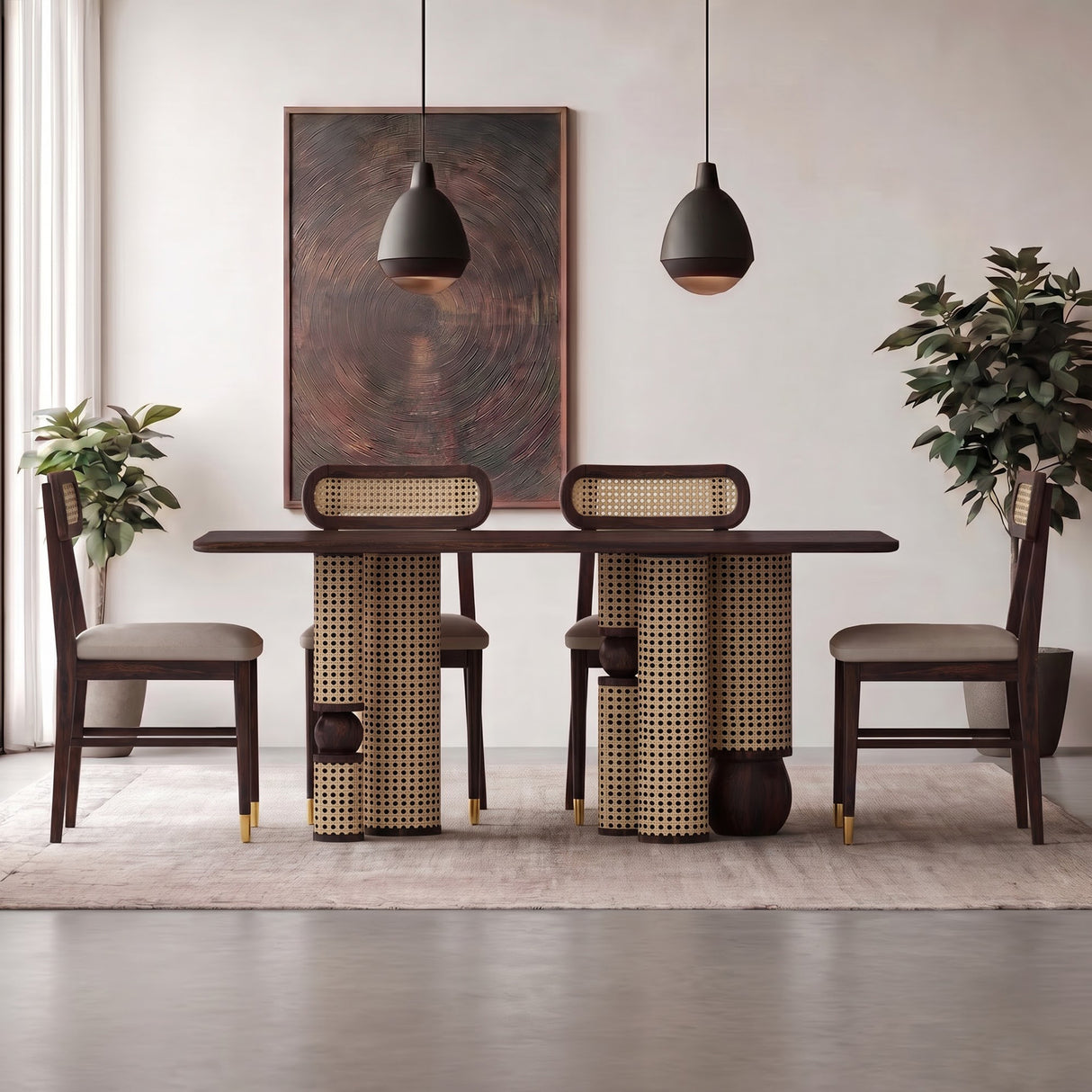 Naptune Solid Sheesham Wood 6 Seater Dining Table - 3 Years Warranty