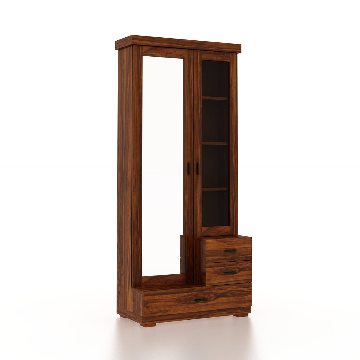 RAYON Solid Sheesham Wood Dressing Table With Cabinet - 3 Years Warranty