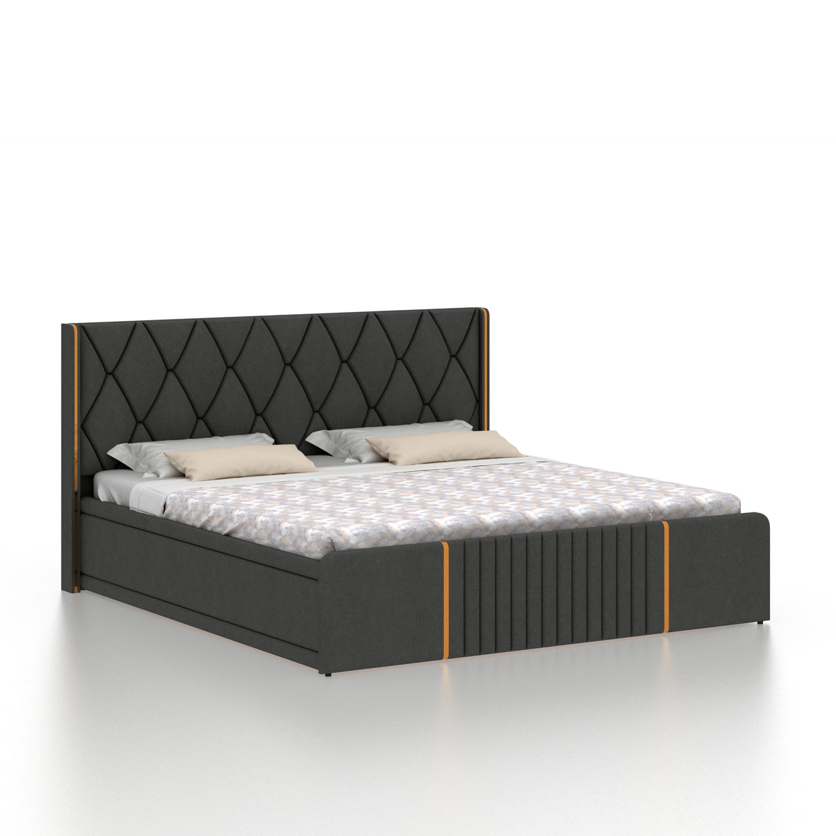 Archer Upholstered Bed With Box Storage - 12 Months Warranty(LUXE EDITION)