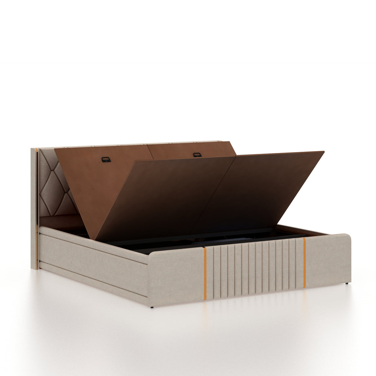Archer Upholstered Bed With Box Storage - 12 Months Warranty(LUXE EDITION)