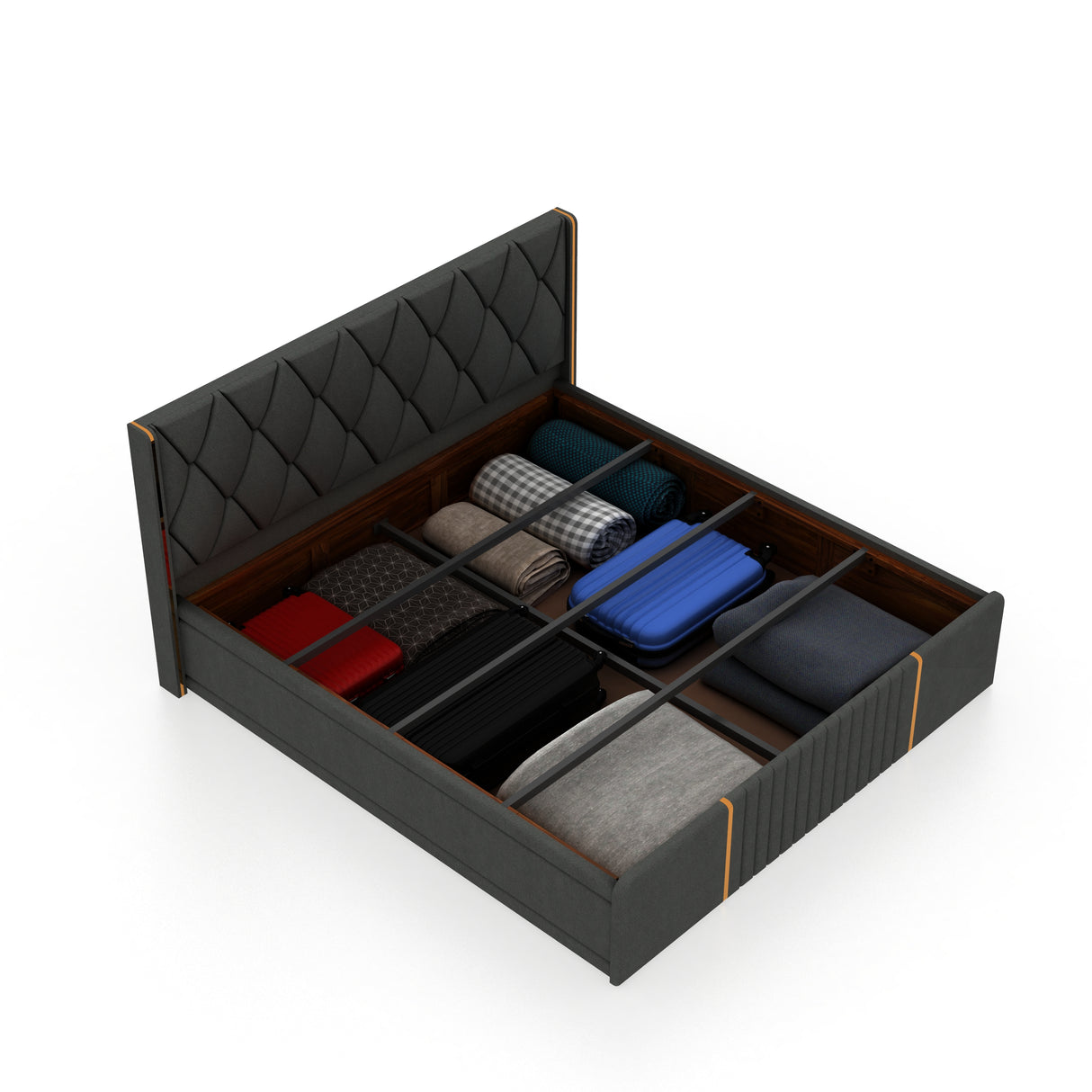 Archer Upholstered Bed With Box Storage - 12 Months Warranty(LUXE EDITION)