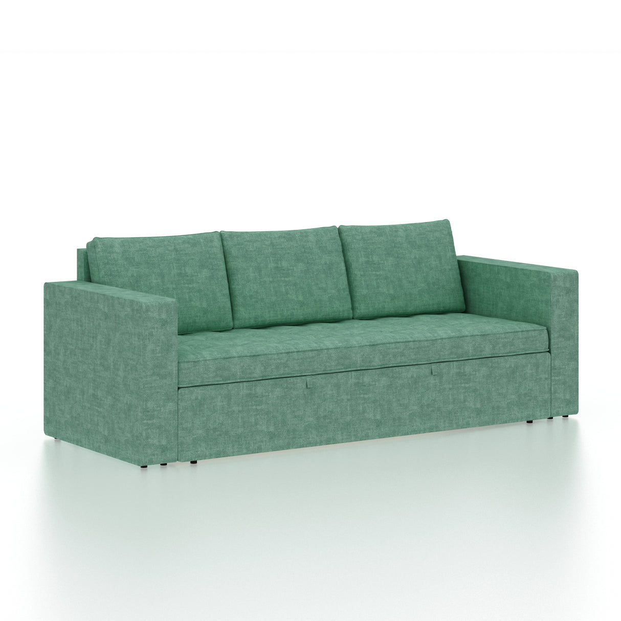FABRIO Three Seater Upholstered Sofa Cum Bed Textured Suede - 12 Months Warranty -Suede Oasis