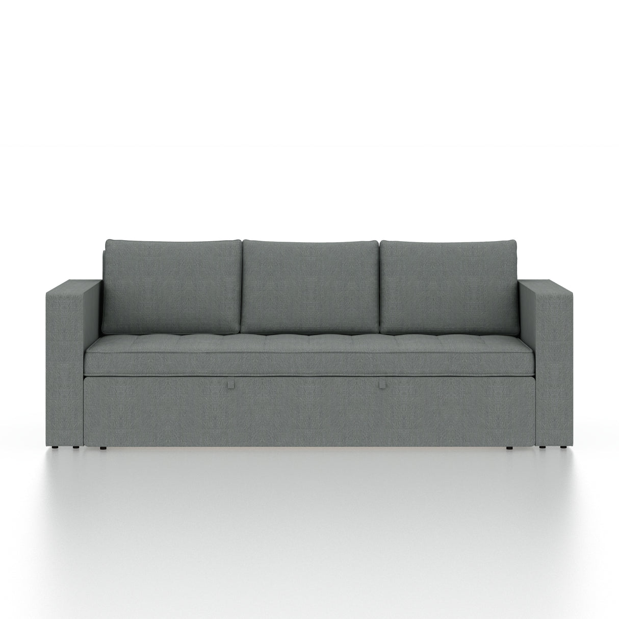 FABRIO Three Seater Upholstered Sofa Cum Bed Velvet - 12 Months Warranty - GREY