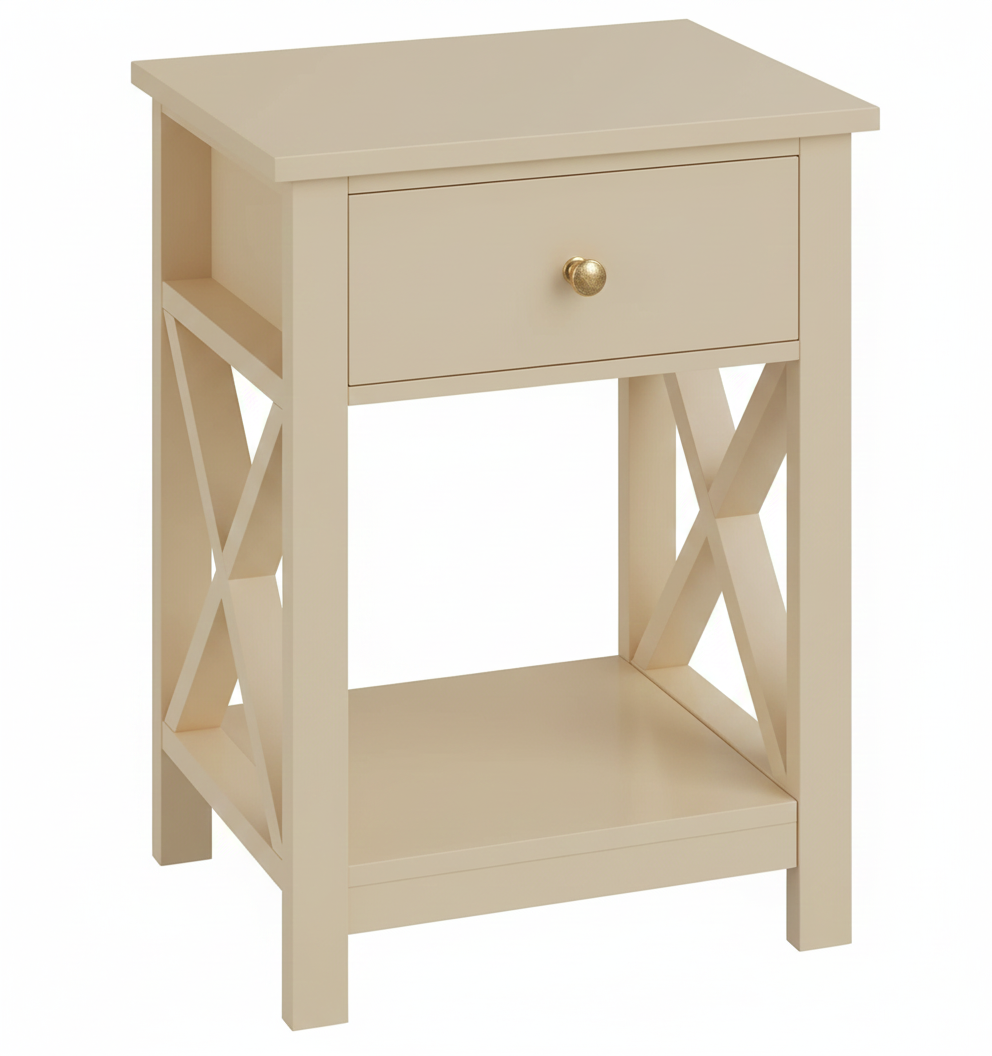 LUNA Solid Sheesham Wood Bedside Table - 3 Years Warranty (LUXE EDITION)