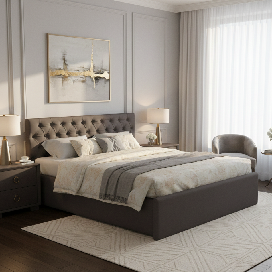 Fabrio Upholstered Box Storage Bed-3 years Warranty(LUXE EDITION)