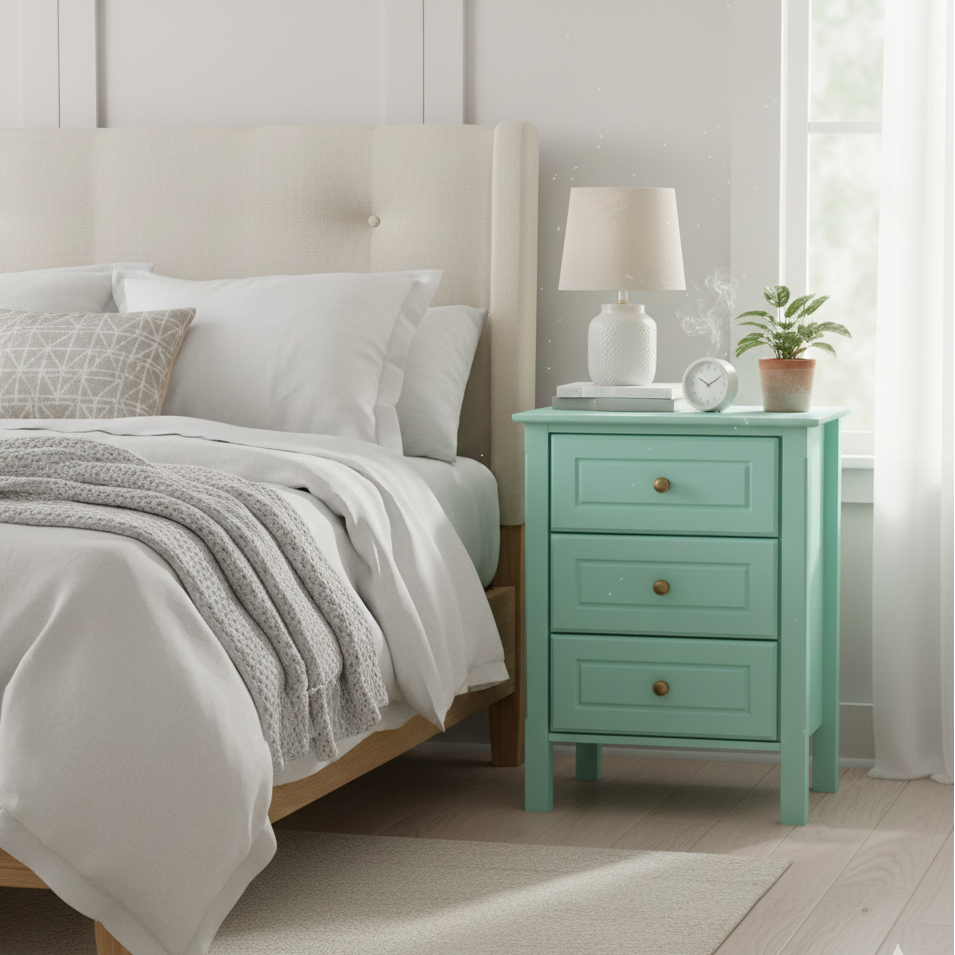 ISAAC Solid Sheesham Wood Bedside Table - 3 Years Warranty (LUXE EDITION)