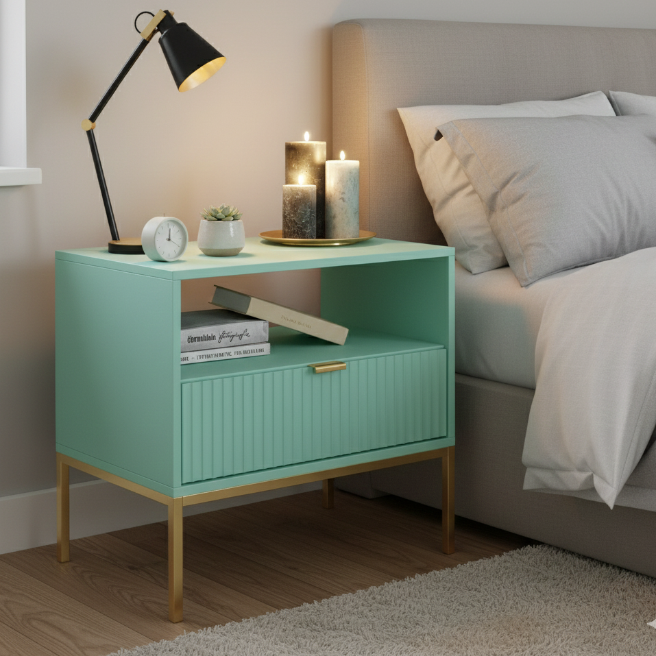 VENUS Solid Sheesham Wood Bedside Table - 3 Years Warranty (LUXE EDITION)