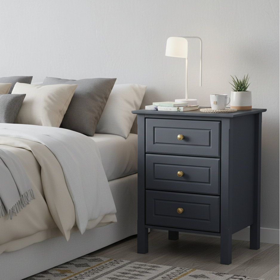 ISAAC Solid Sheesham Wood Bedside Table - 3 Years Warranty (LUXE EDITION)