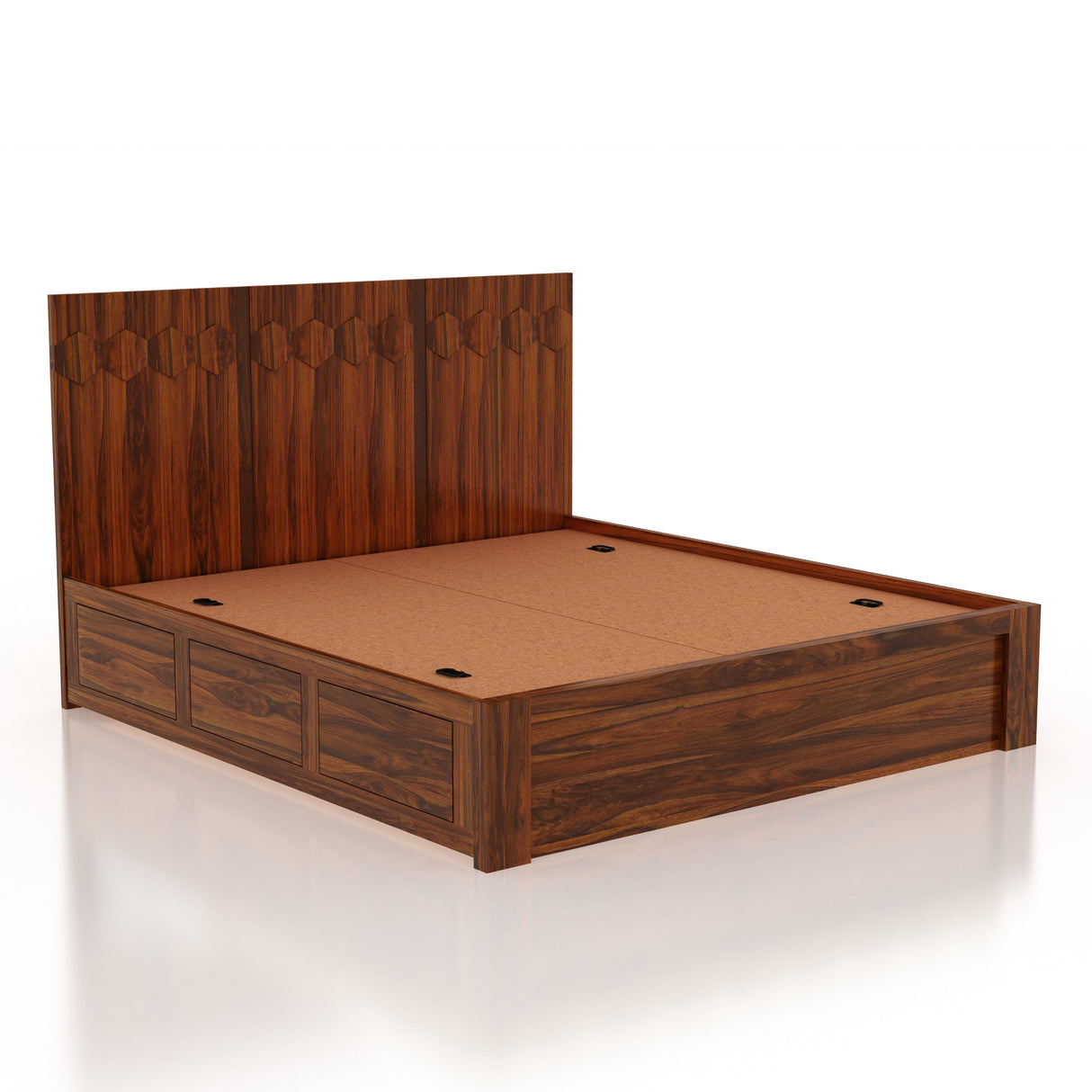 Hexa Solid Sheesham Wood Bed with Box Storage - 3 Years Warranty