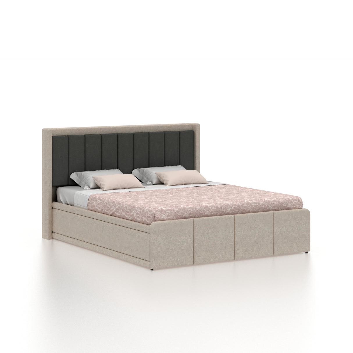Hyness Upholstered Bed With Box Storage - 12 Months Warranty(LUXE EDITION)