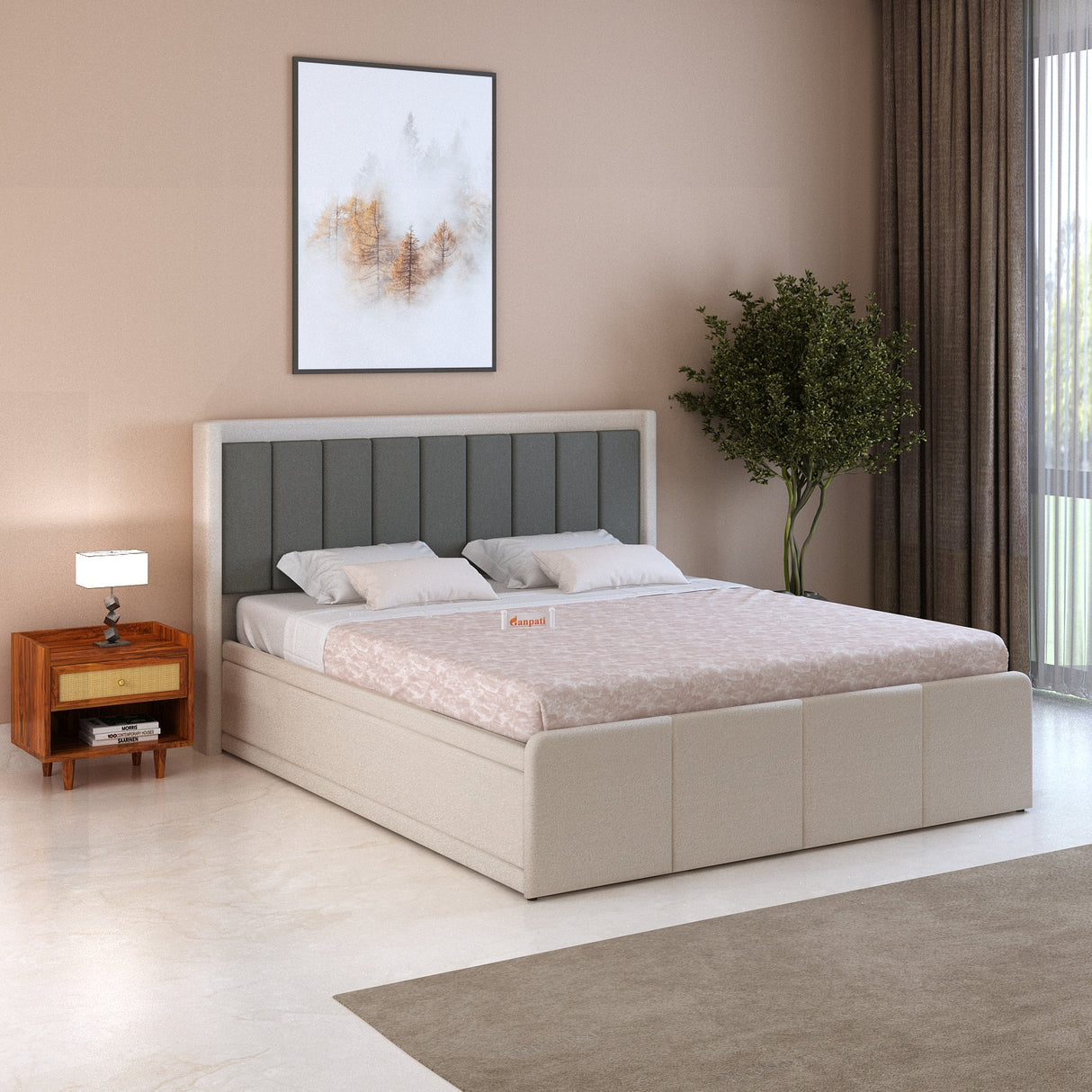Hyness Upholstered Bed With Box Storage - 12 Months Warranty(LUXE EDITION)
