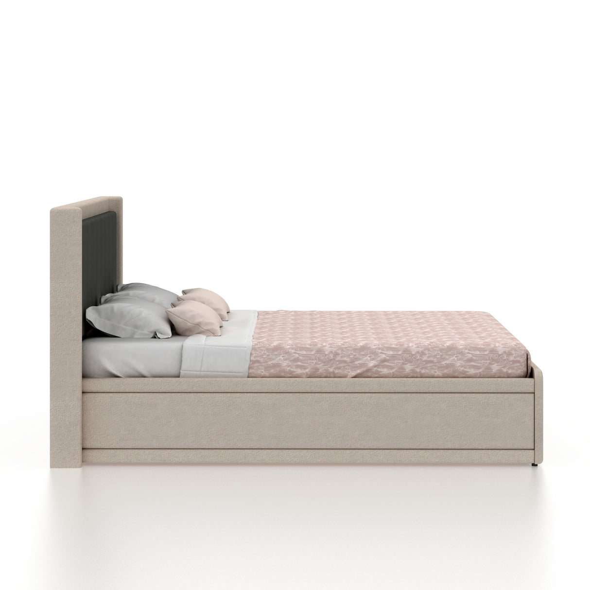 Hyness Upholstered Bed With Box Storage - 12 Months Warranty(LUXE EDITION)