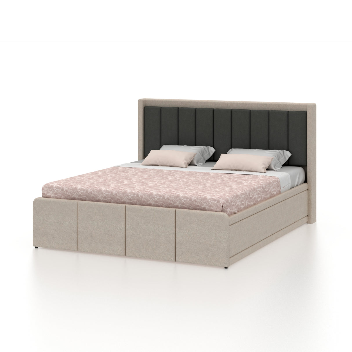 Hyness Upholstered Bed With Box Storage - 12 Months Warranty(LUXE EDITION)