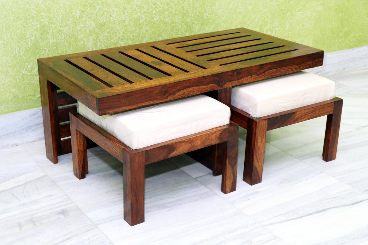 Cairo Solid Sheesham Wood Coffee Table - 3 Years Warranty