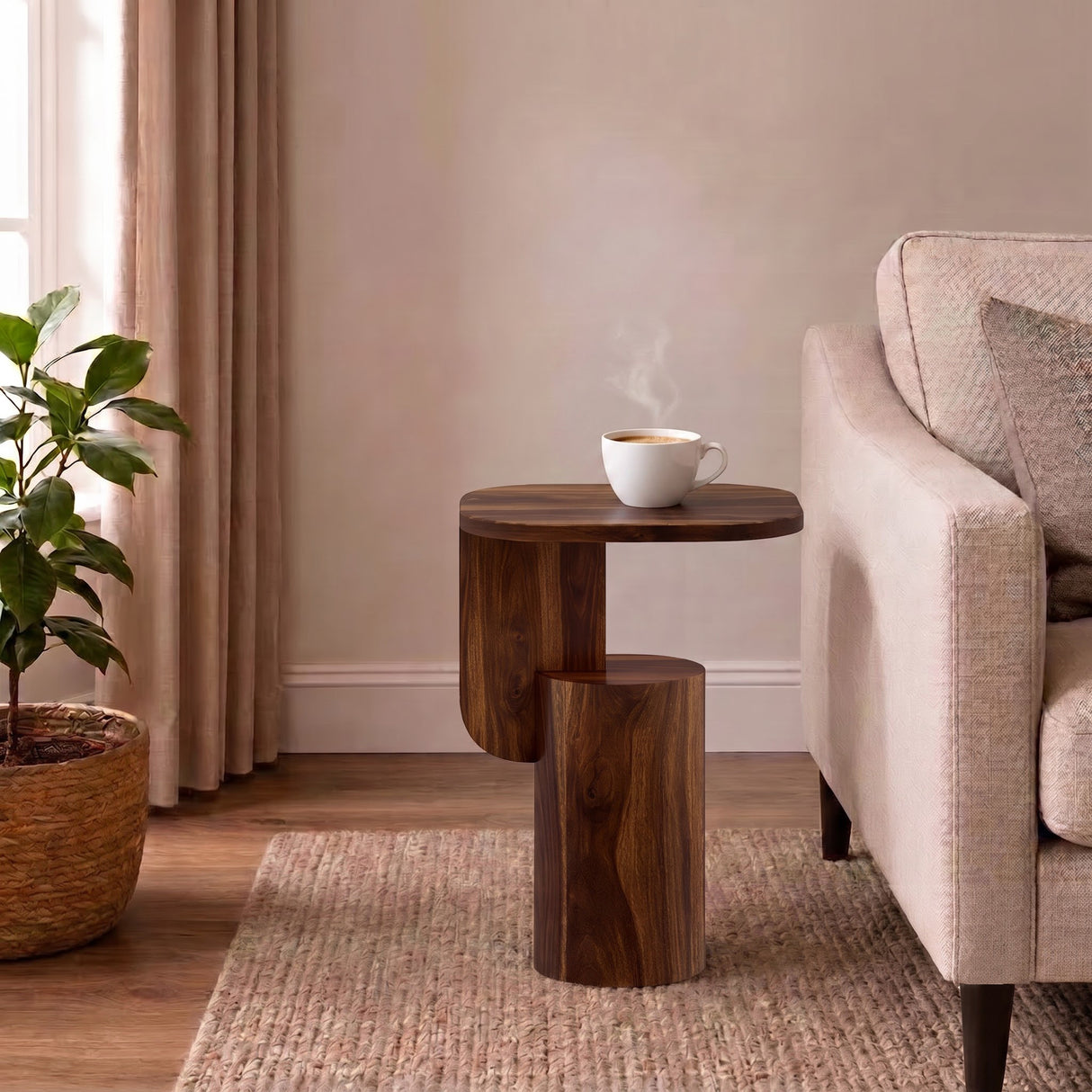 COCO Solid Sheesham Wood End Table - 3 Years Warranty