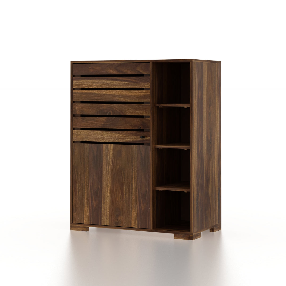 CAIRO Solid Sheesham Wood Shoe Rack Cabinet - 3 Years Warranty