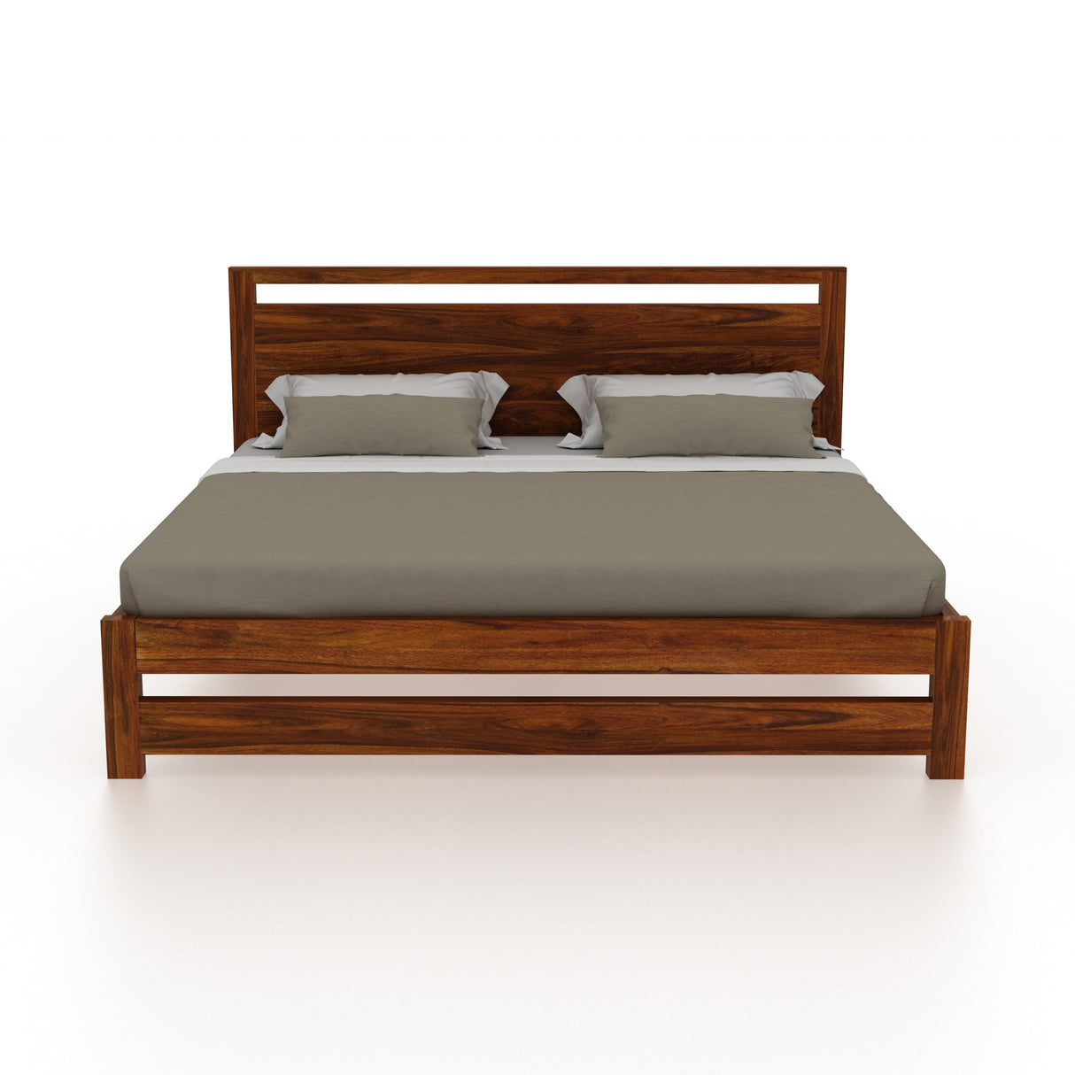 Jaipur Solid Wood Bed Without Storage - 3 Years Warranty