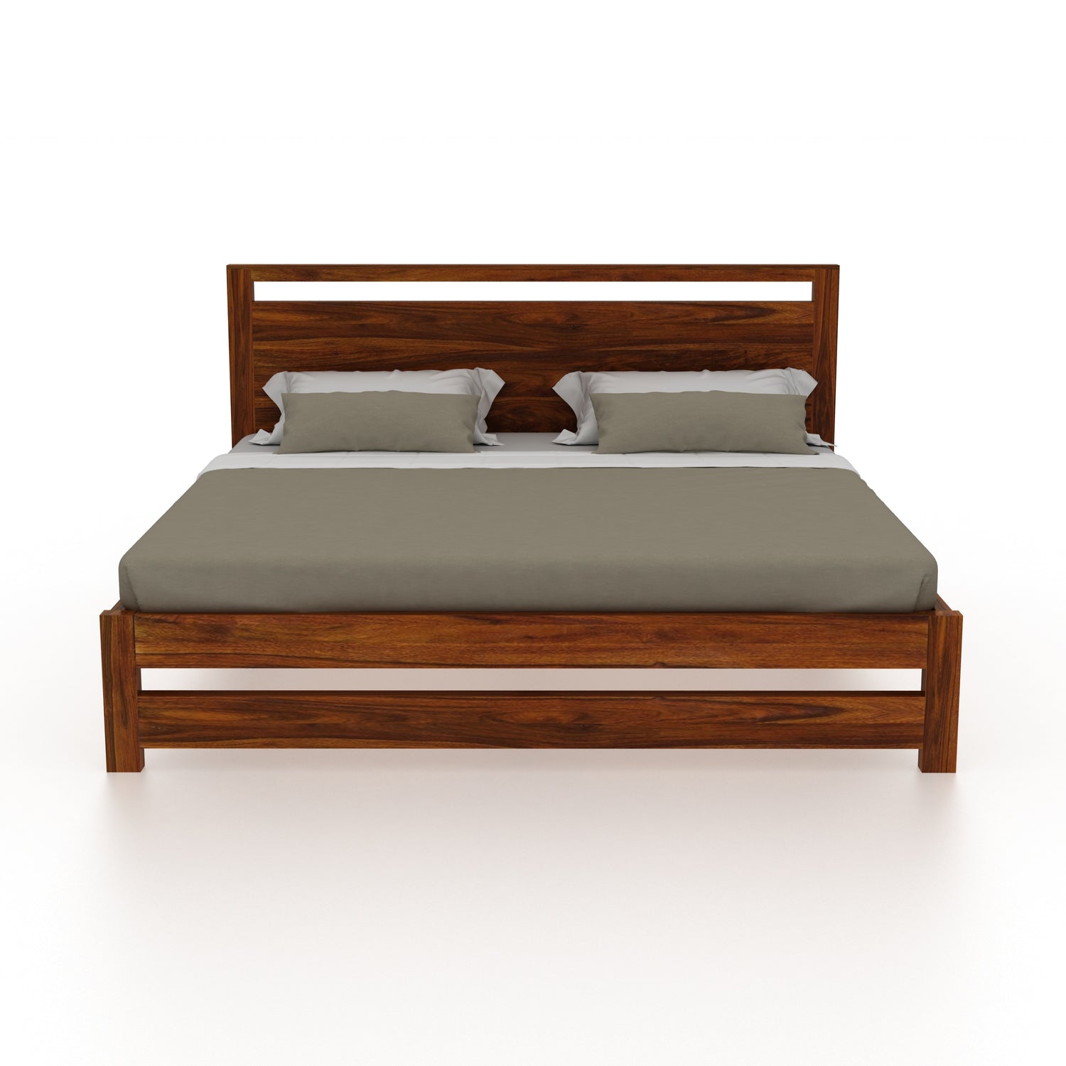 Jaipur Solid Wood Bed Without Storage - 3 Years Warranty