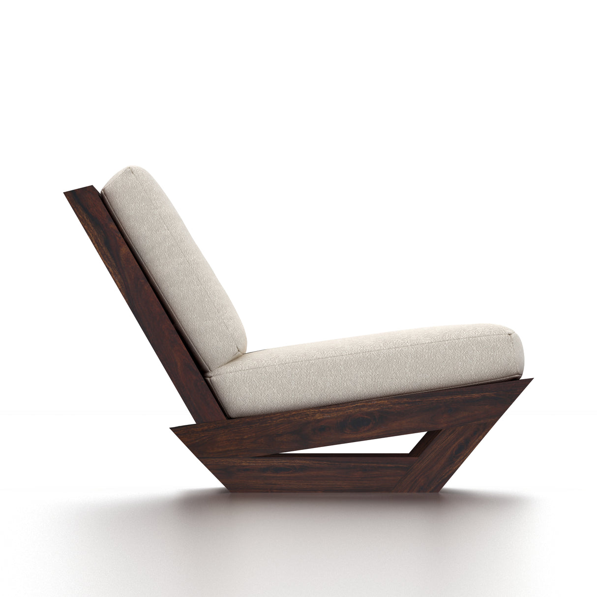 Vegas Solid Sheesham Wood Lounge Chair - 3 Years Warranty