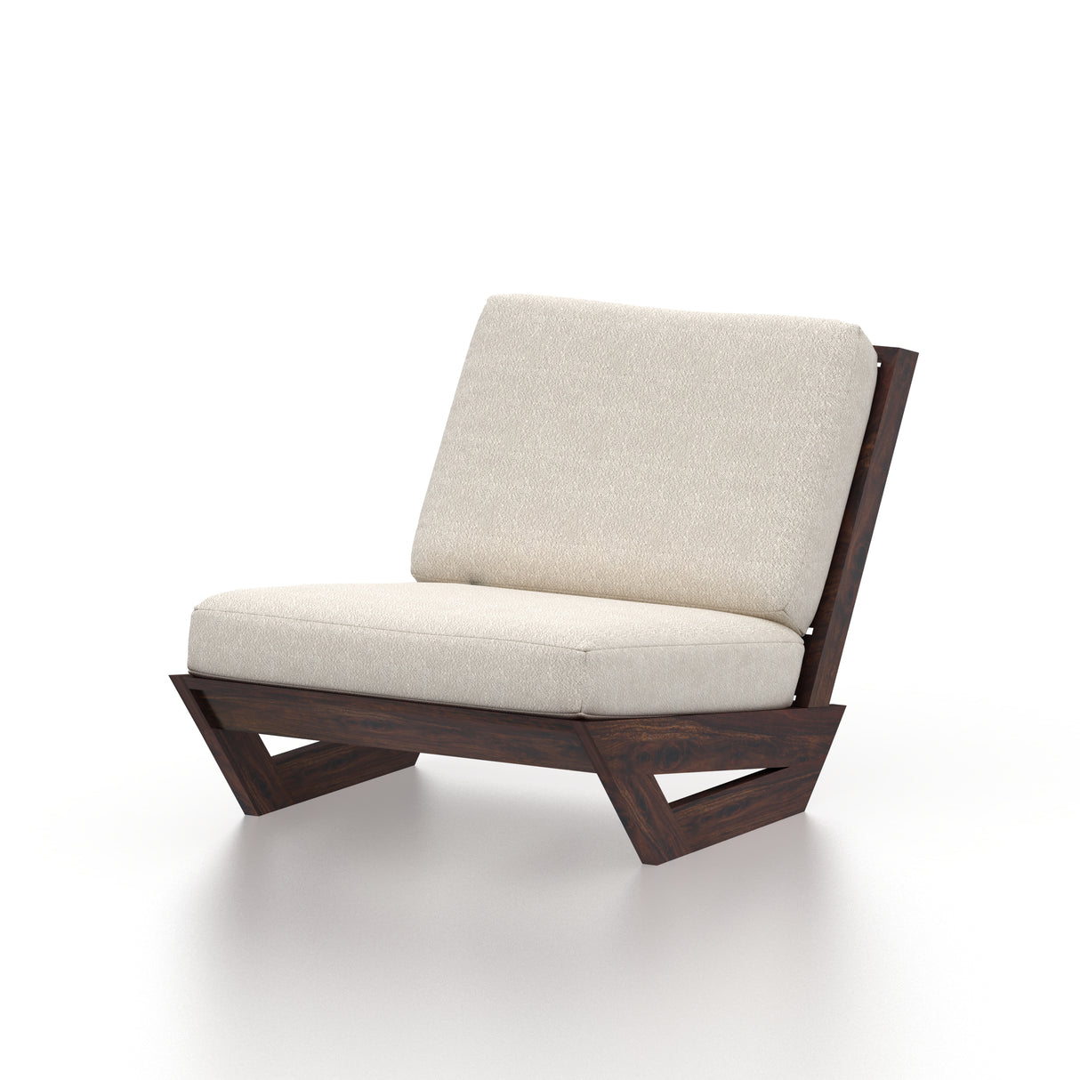 Vegas Solid Sheesham Wood Lounge Chair - 3 Years Warranty