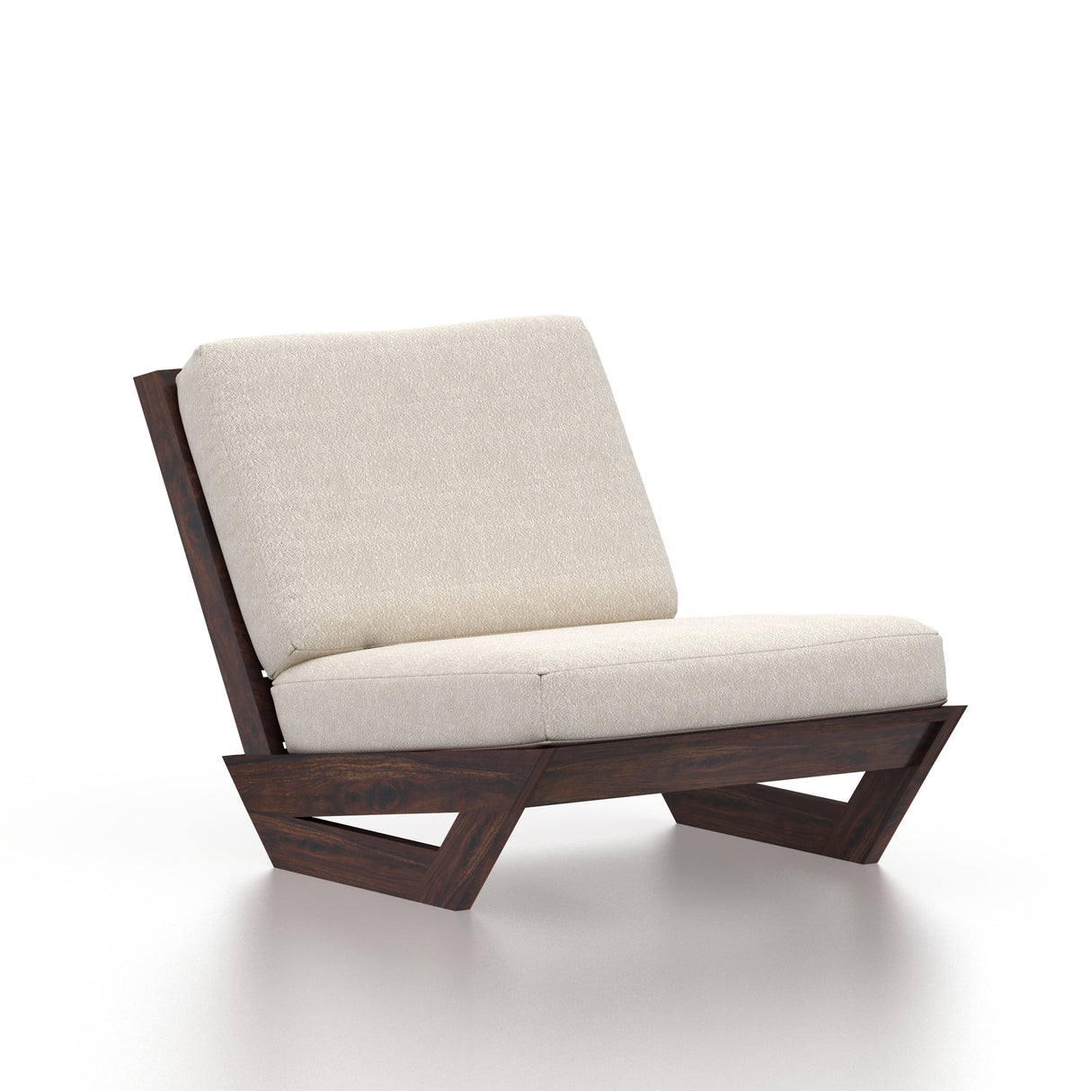 Vegas Solid Sheesham Wood Lounge Chair - 3 Years Warranty