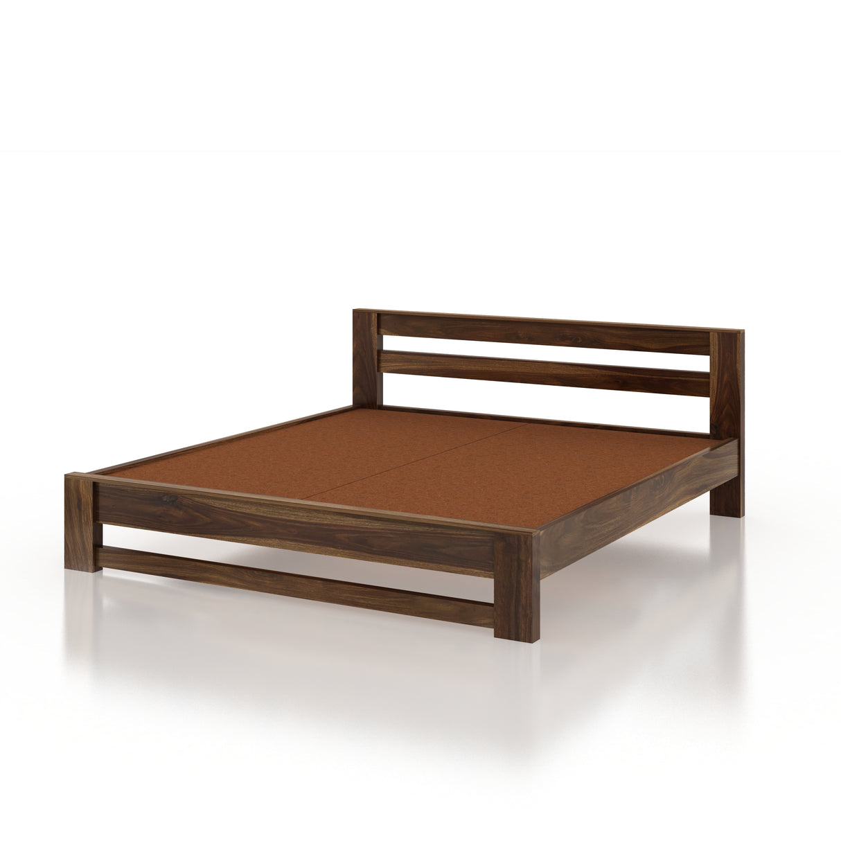 Foster Solid Sheesham Wood Bed Without Storage - 3 Years Warranty