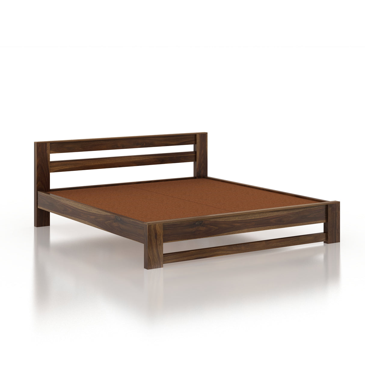 Foster Solid Sheesham Wood Bed Without Storage - 3 Years Warranty
