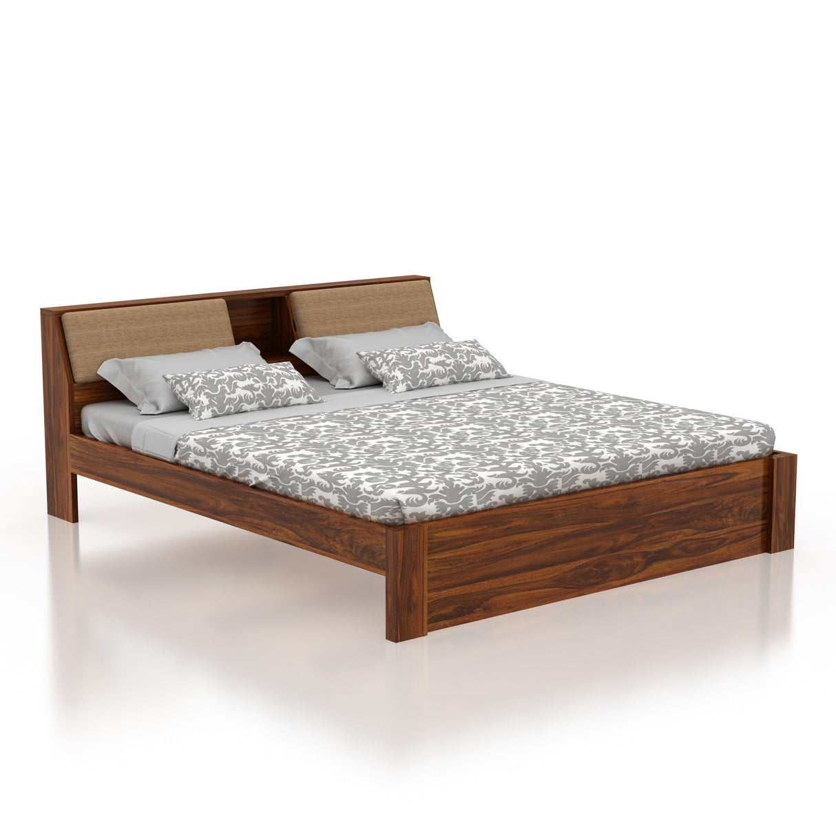 Mayor Solid Sheesham Wood Bed Without Storage - 3 Years Warranty