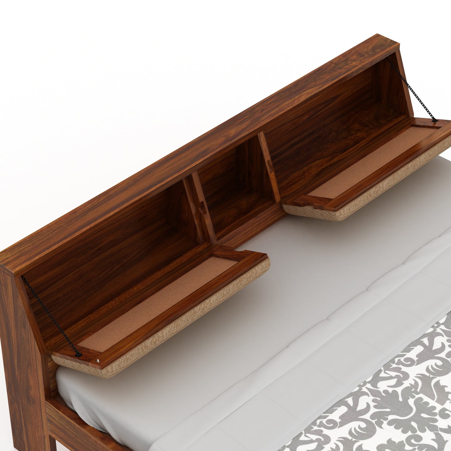 Mayor Solid Sheesham Wood Bed Without Storage - 3 Years Warranty