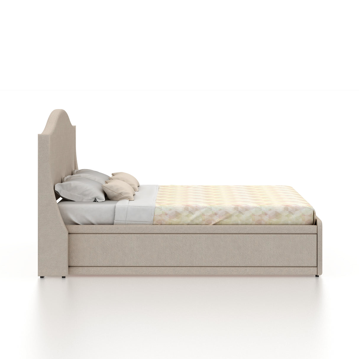 Maron Upholstered Bed With Box Storage - 12 Months Warranty(LUXE EDITION)