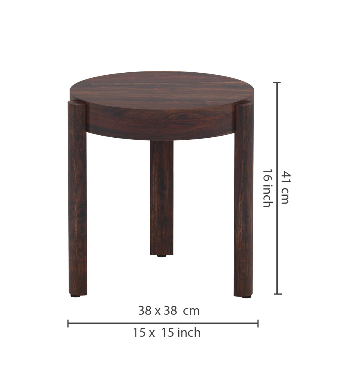 Round Solid Sheesham Wood Nesting Stools - 3 Years Warranty
