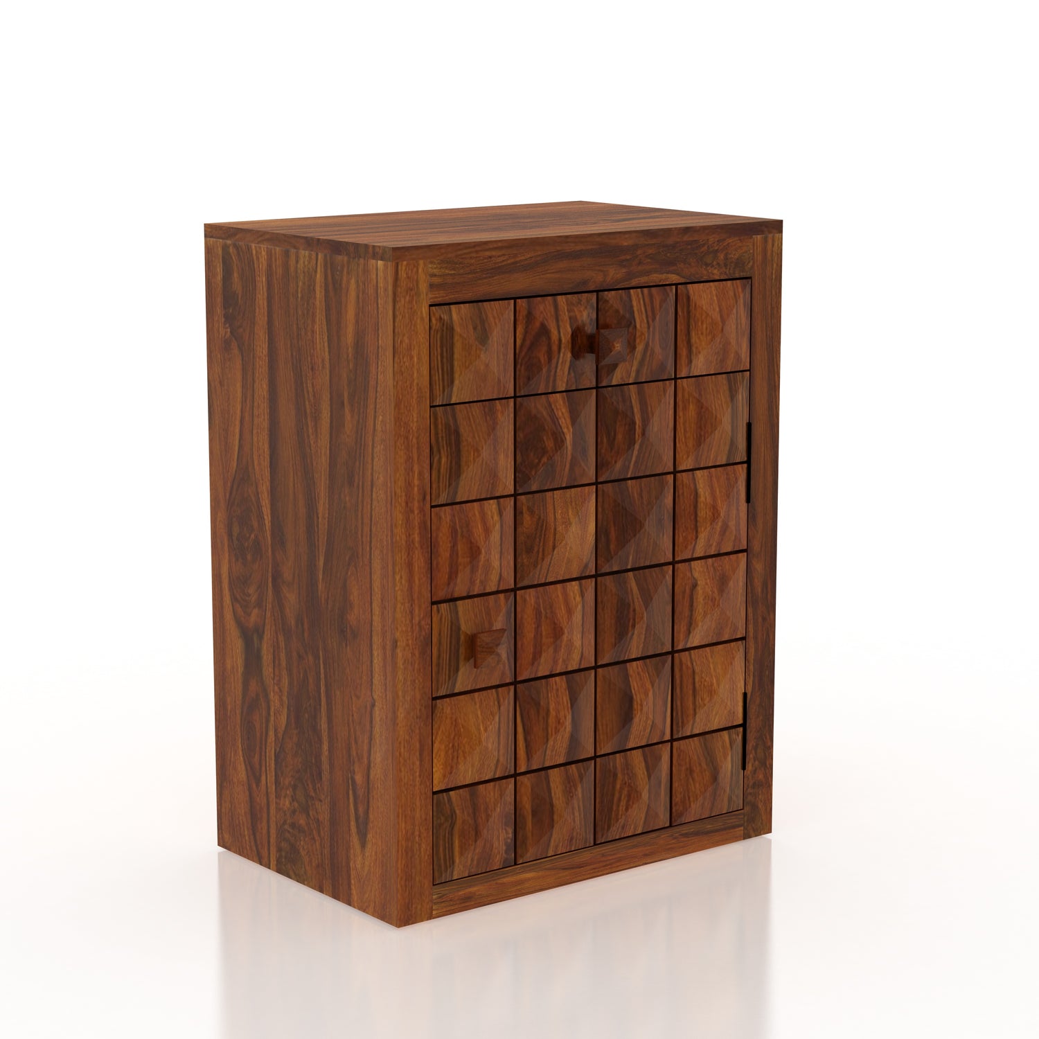 Oslo Solid Sheesham Wood Bedside With Drawer and Door Storage - 3 Years Warranty