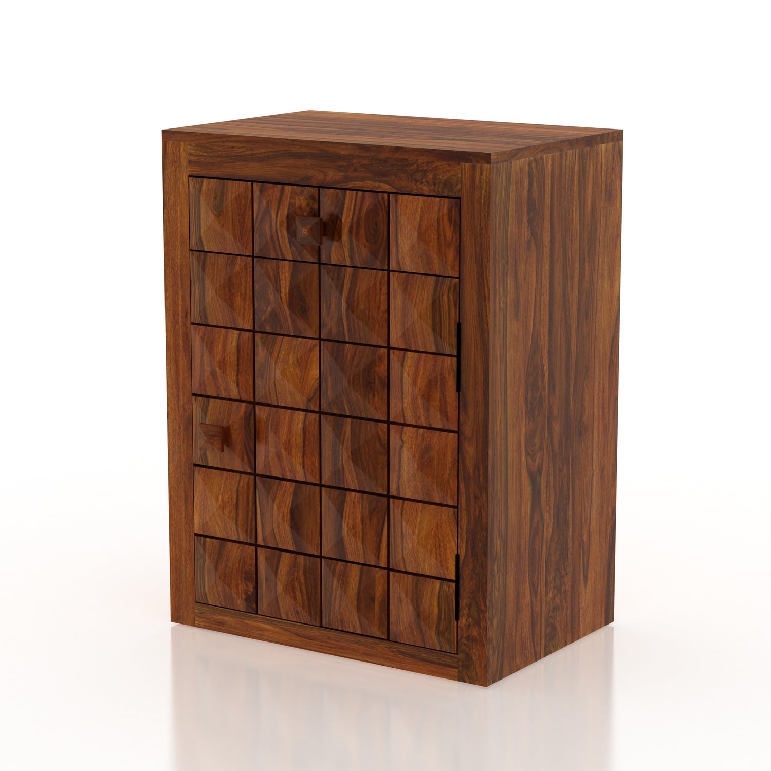 Oslo Solid Sheesham Wood Bedside With Drawer and Door Storage - 3 Years Warranty