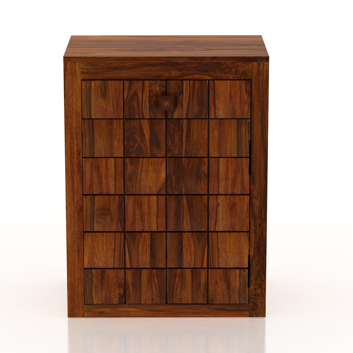 Oslo Solid Sheesham Wood Bedside With Drawer and Door Storage - 3 Years Warranty