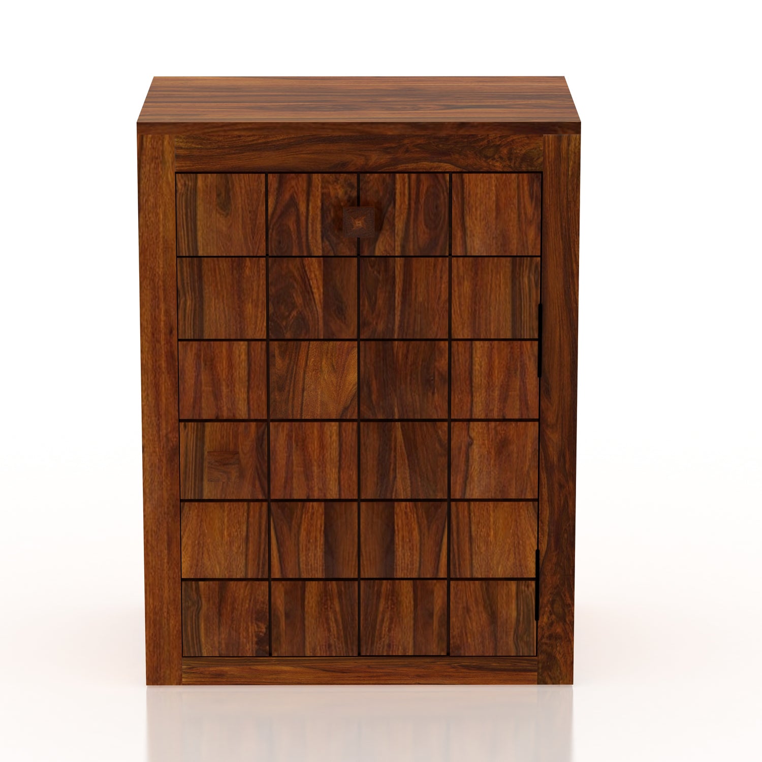 Oslo Solid Sheesham Wood Bedside With Drawer and Door Storage - 3 Years Warranty