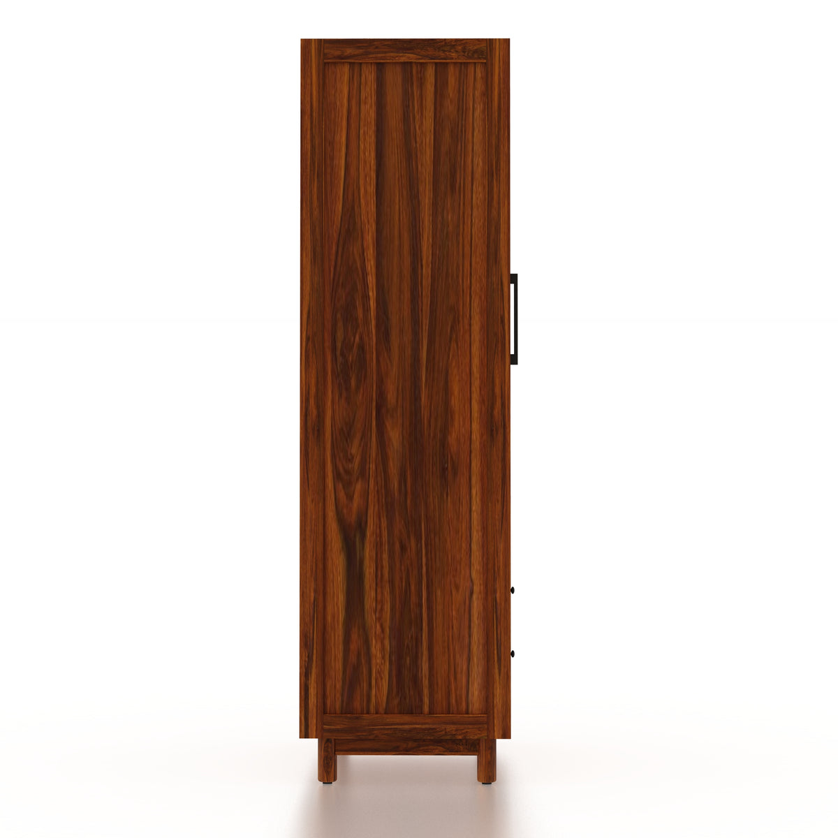 Robuston Solid Sheesham Wood Wardrobe With Two Doors, Mirror and Two Drawers - 3-Year