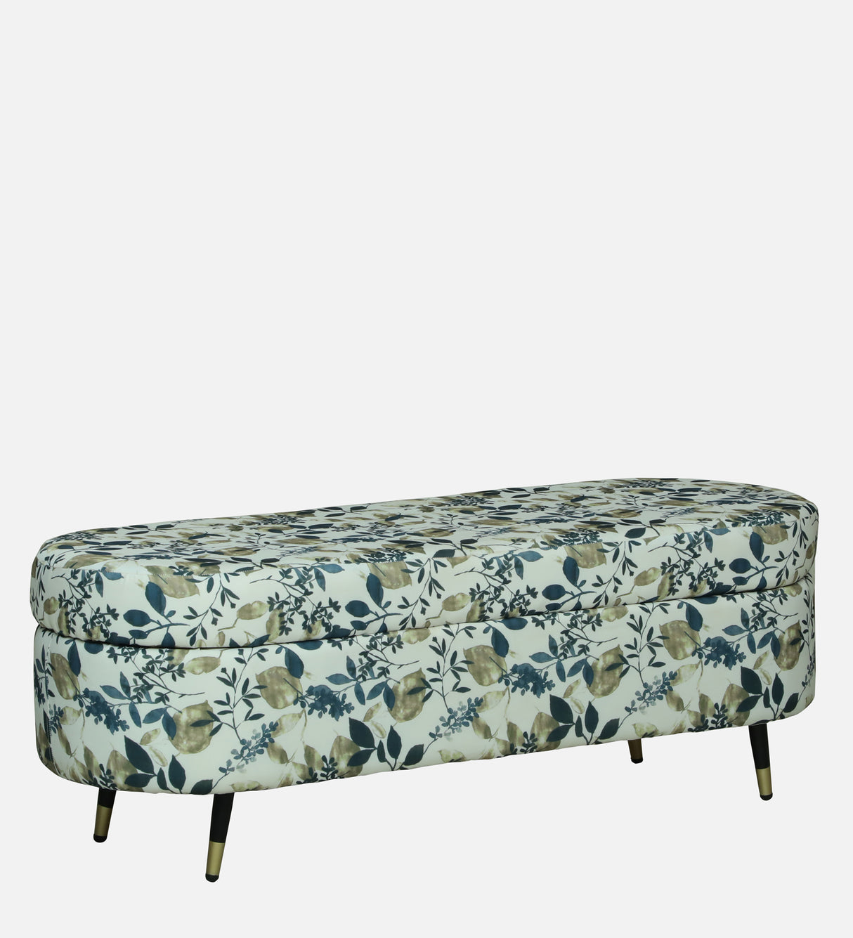 RYKER Upholstered Ottoman Bench With Storage - 12 Months Warranty(Floral)
