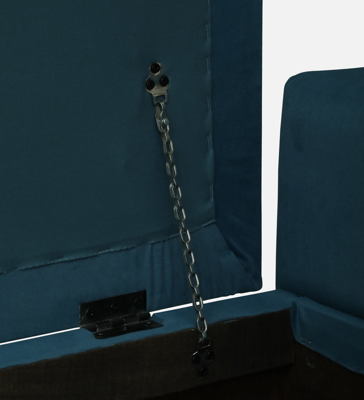 BOLT Upholstered Ottoman Bench With Storage - 12 Months Warranty(Teal Color)