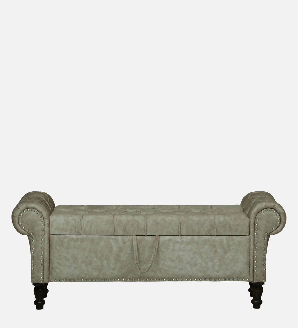 FABRIO Upholstered Ottoman Bench With Storage - 12 Months Warranty(Beige Suede)