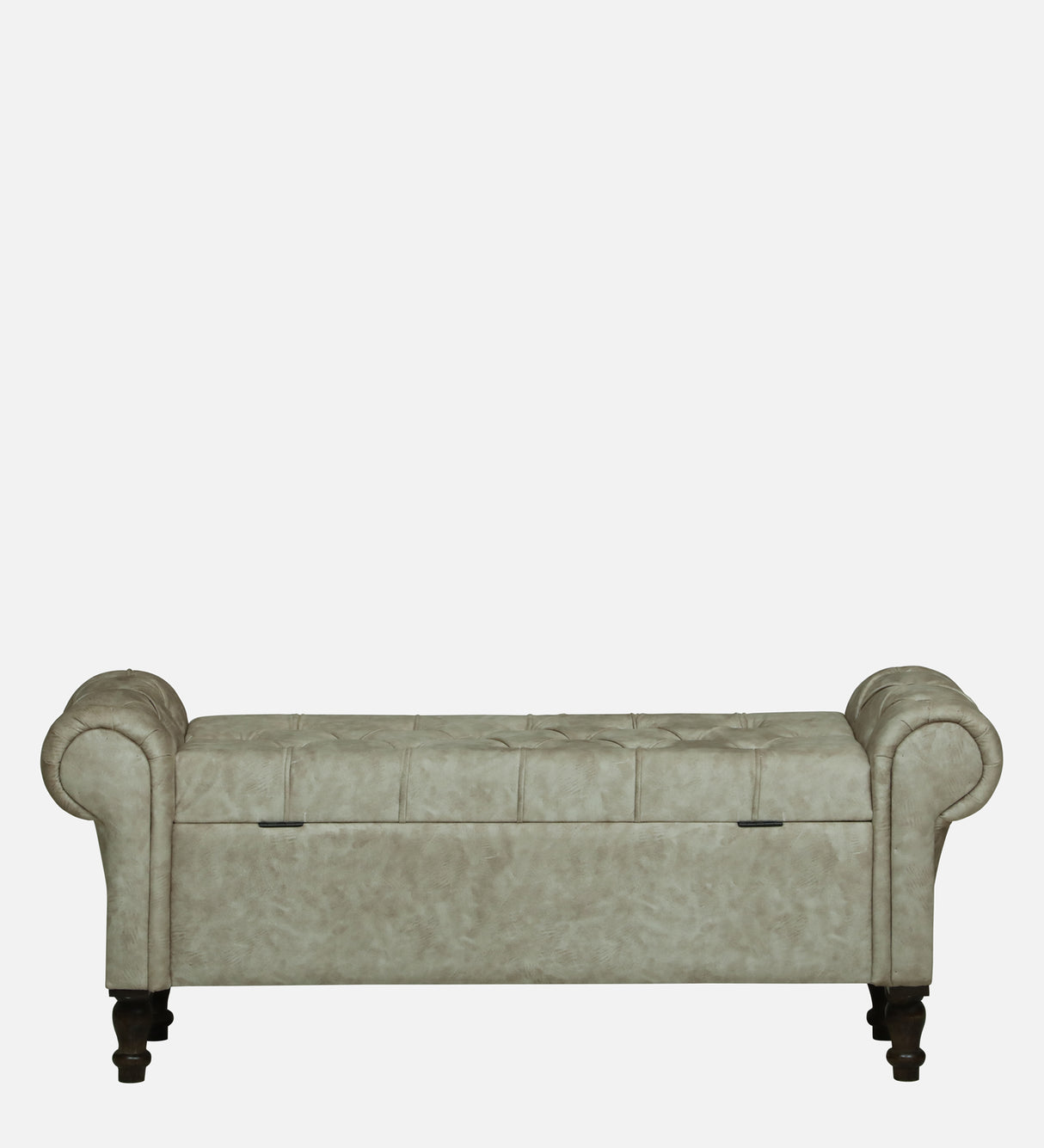 FABRIO Upholstered Ottoman Bench With Storage - 12 Months Warranty(Beige Suede)