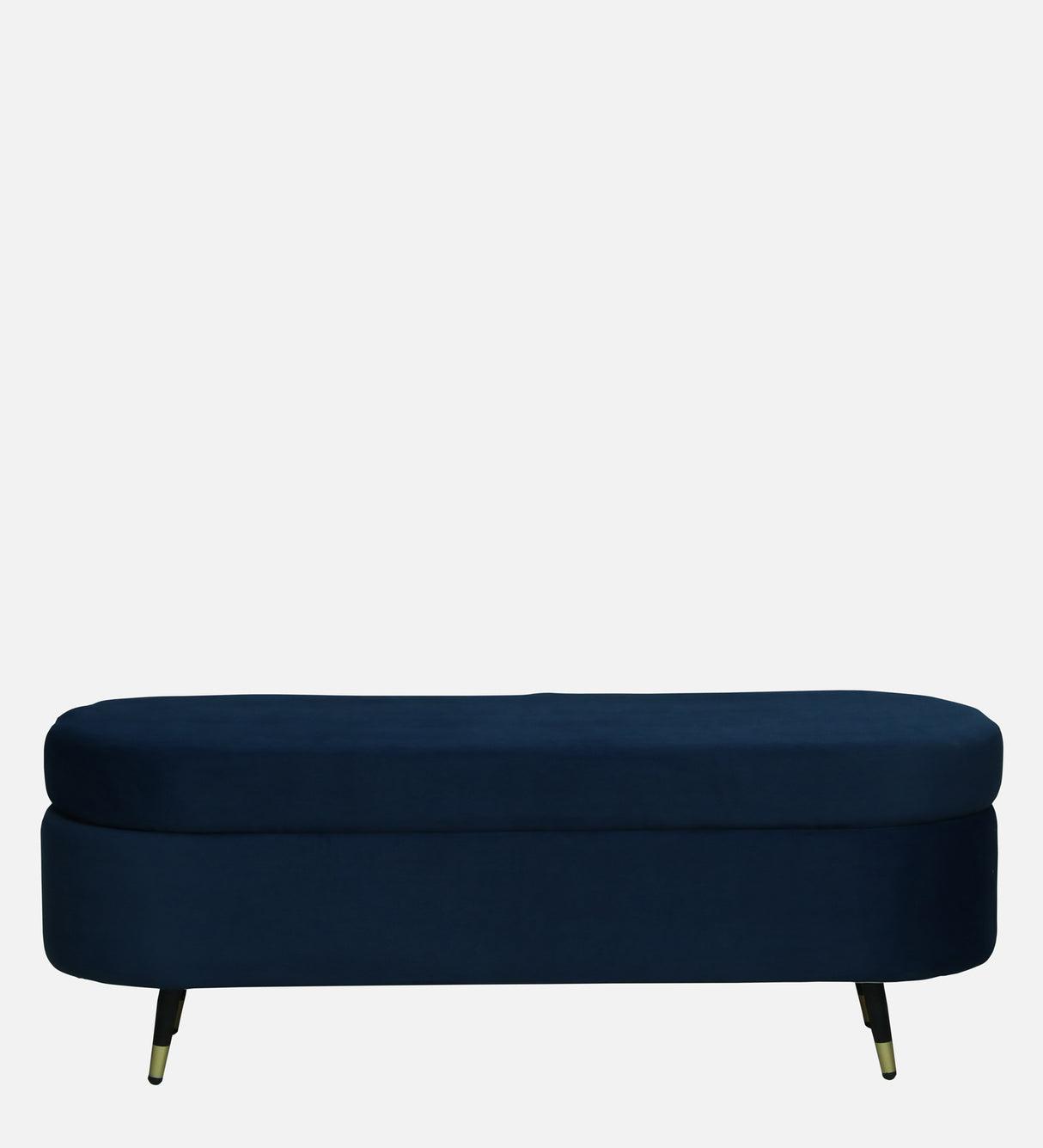 RYKER Upholstered Ottoman Bench With Storage - 12 Months Warranty(Navy Blue)
