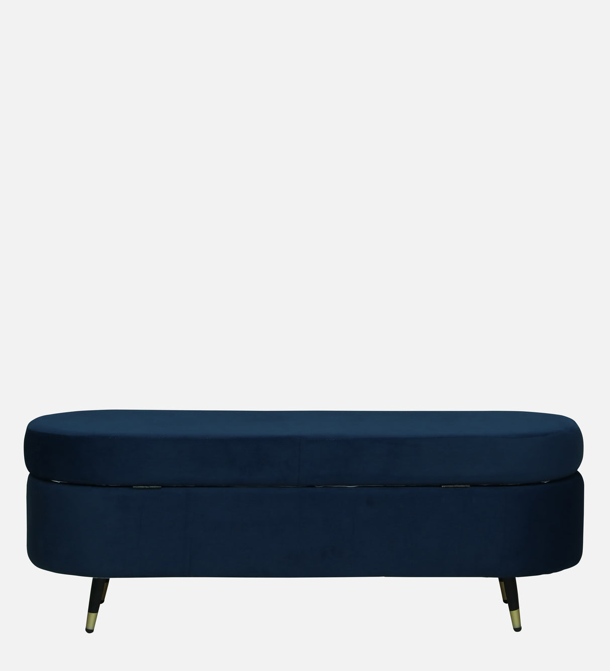 RYKER Upholstered Ottoman Bench With Storage - 12 Months Warranty(Navy Blue)
