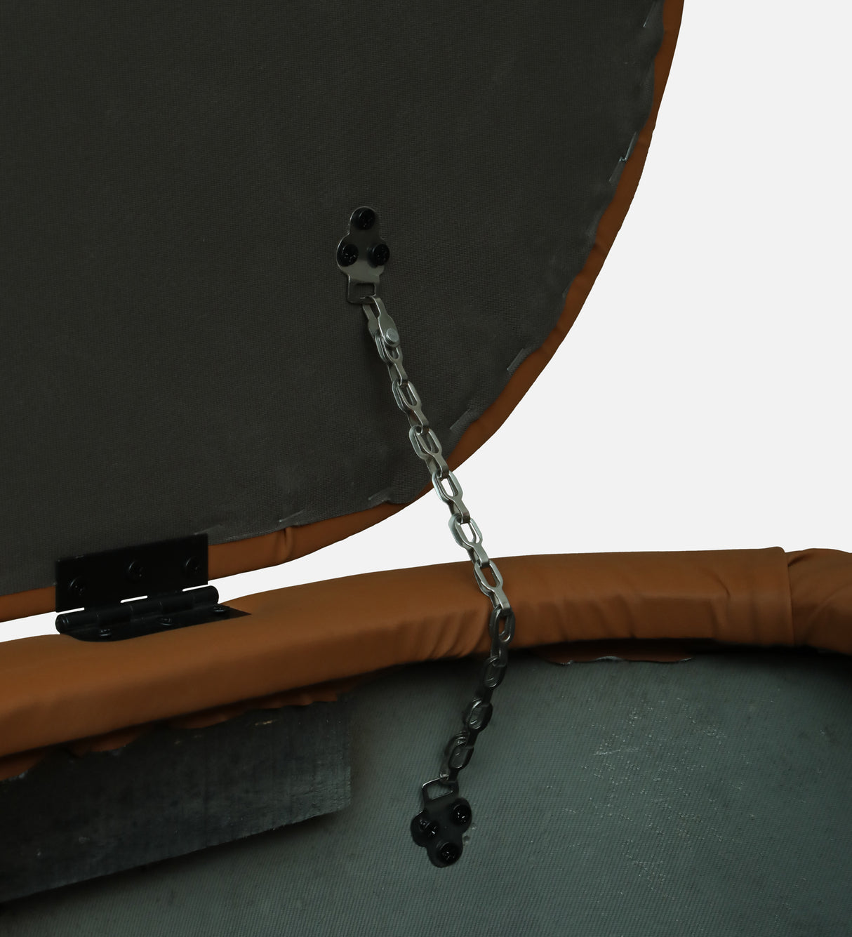 ROMAN Upholstered Ottoman Bench With Storage - 12 Months Warranty(Camel Brown)