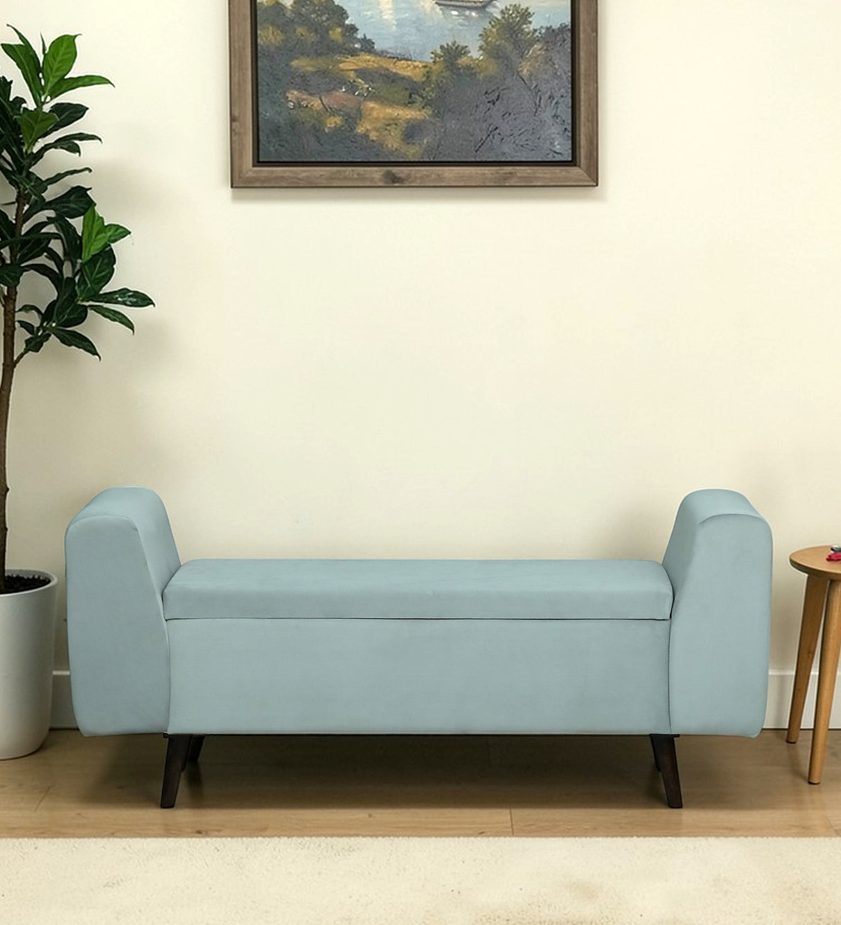 Mayor Upholstered Ottoman Bench With Storage - 12 Months Warranty(Grey)