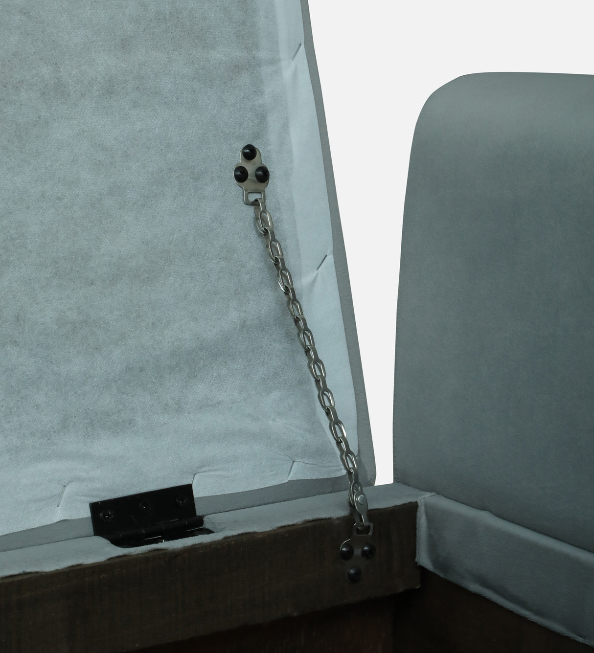 ELLEY Upholstered Ottoman Bench With Storage - 12 Months Warranty(Grey)