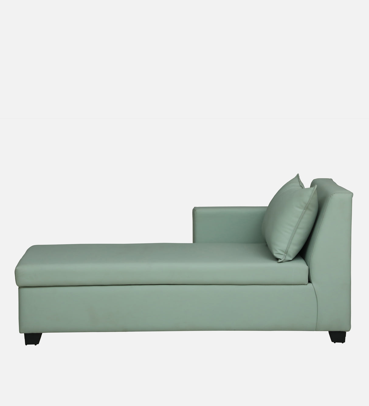 Mayor Leatherette Fabric LHS Lounger With Hydraulic Storage In Oasis Color