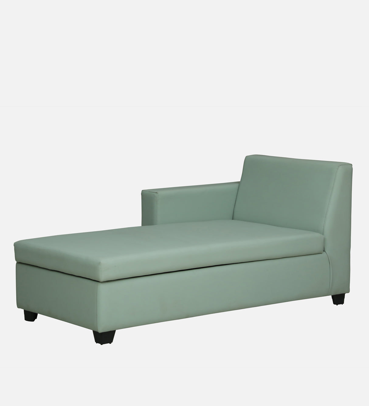 Mayor Leatherette Fabric LHS Lounger With Hydraulic Storage In Oasis Color
